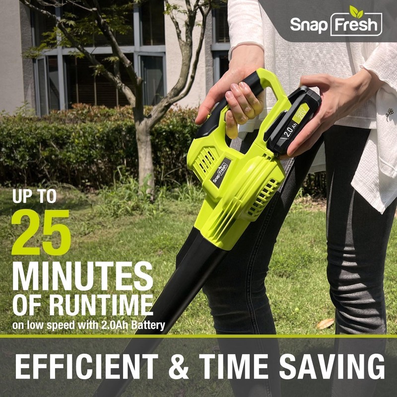 SnapFresh Cordless Leaf Blower - 20V Electric Leaf Blower with