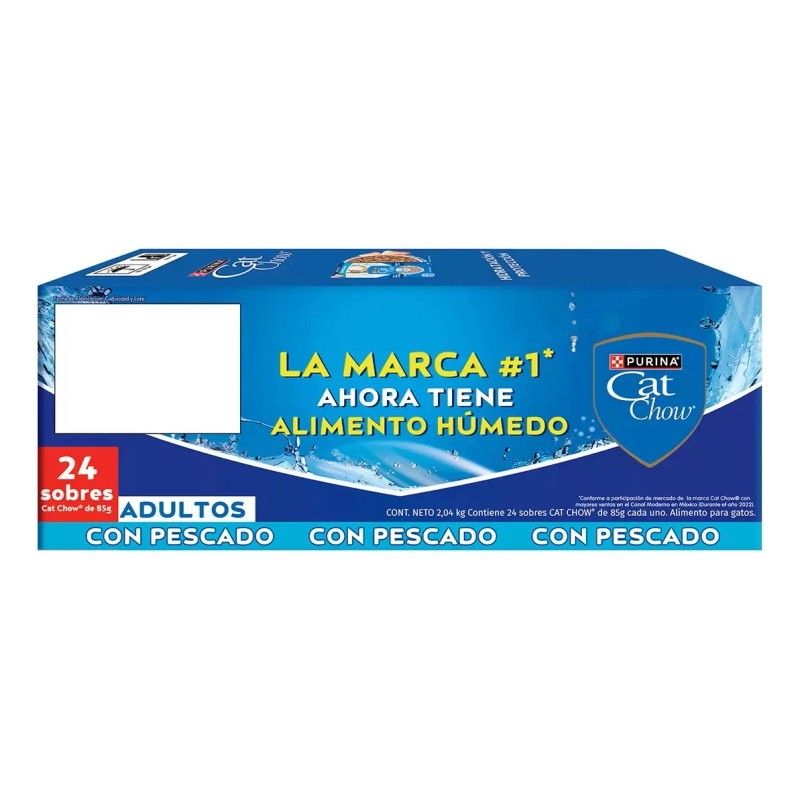 Cat Chow Alimento Húmedo Para Gato sabor pescado 24 sobres