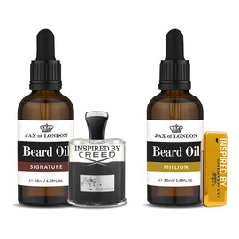Jax of London Inspired Beard Oil Bundle Pack. For Beard Growth And Conditioning. Smells like Million and Aventus.