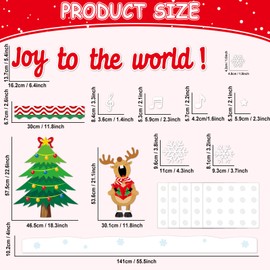 Christmas Bulletin Board Set Winter Christmas Classroom Decoration Kit Reindeer Xmas Tree Cutouts for Xams Holiday School Blackboard Chalkbaord Home Office Wall Decor