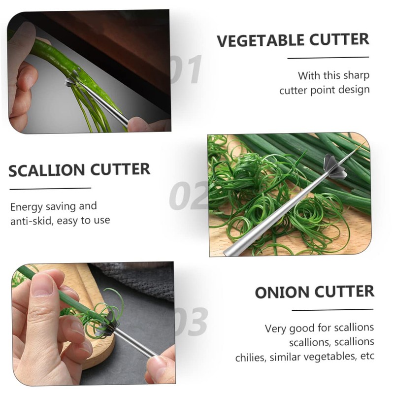 SHOWERORO 1pc Copper Needle Scallion Cutter Multifunctional Vegetable Slicer for
