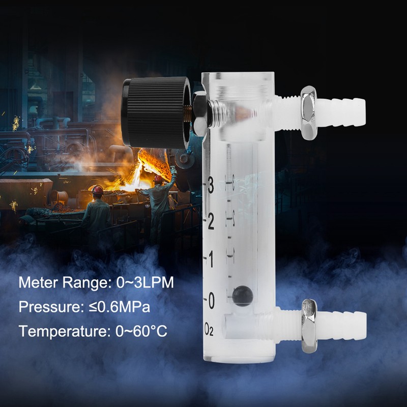 LZQ-2 Flowmeter 0-3LPM Flow Meter with Control Valve for Oxygen/Air/Gas