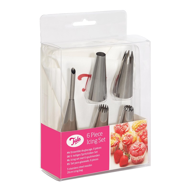 Tala 6 Piece Icing Bag Set with 5 Nozzles and