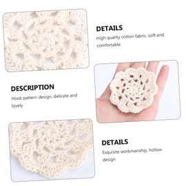 KONTONTY 20pcs Handmade Crochet Flowers Cotton Lace Appliques for DIY Flower Crafts