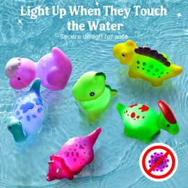TOY Life Dinosaur Bath Toys for Kids 3 4 5 8 Light Up Bath Toys for Toddler Boys Toys Baby Bath Toys for Infants Toddler Bath Toys Bathtub Toys for Toddlers Girl No Hole Bath Toys Kids Bath Time Toys