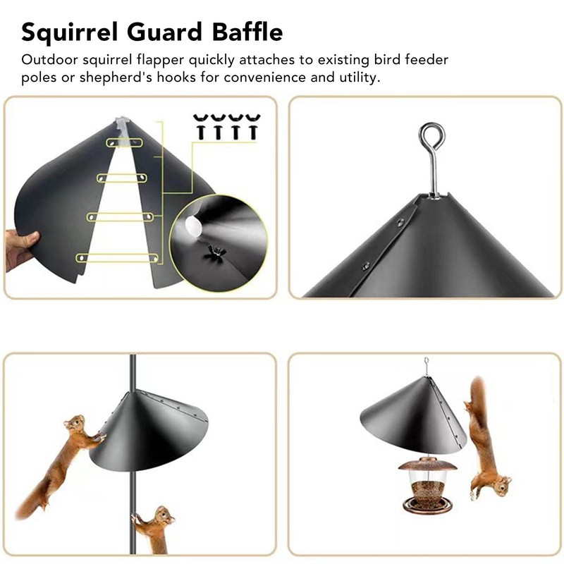 Squirrel Baffle for Bird Feeder Pole, 15.7 Inch Squirrel Proof