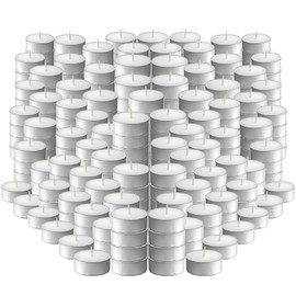 L'ner Tea Light Candles – Set of 200 Unscented Tea Lights – Burns Aprx. 4 Hours – Party & Ambience Candles – Restaurant Decorations
