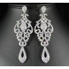 LARGE PAGEANT CRYSTAL RHINESTONE CHANDELIER DANGLE EARRINGS PROM E2090AB AB