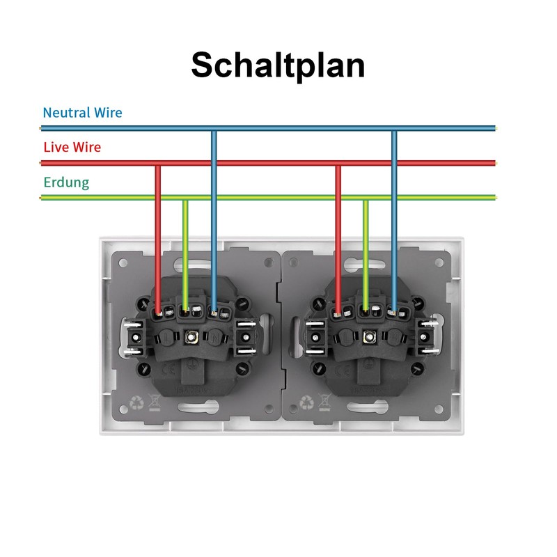CNBINGO Double Socket, Smooth Skin Feeling, Flush-Mounted with Claws, Double
