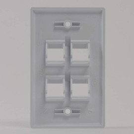 ICC Angled Faceplate with 4-Angled Ports for EZ/HD Style in Single Gang, White