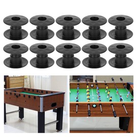 Foosball Bushings, 10 Pair 1525mm Table Football Bearing Rods Tabletop Foosball Accessories Foosball Machine Bearings Replacement Parts（Black）
