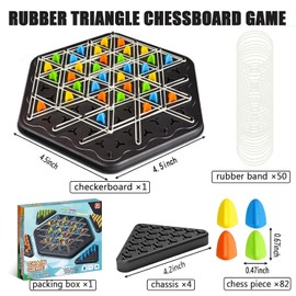 Magnetisches Schachspiel Gummiband-Brettspiel, Chain Board Chess Desktop Puzzle Interactive Brain Teaser, 2 bis 4 Spieler, Gummiband-Brettspiel für Familie Spaß und Strategie Spielen