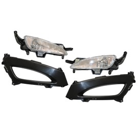 For 2011-2013 Kia Optima Front Bumper Fog Light Set Black Housing Clear