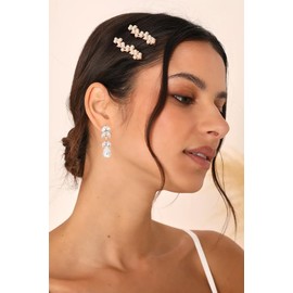 Clear Rhinestone Teardrop Dangle Earrings Cute Elegant Crystal Bridal Wedding Earrings for Women Party Prom Dainty Jewelry