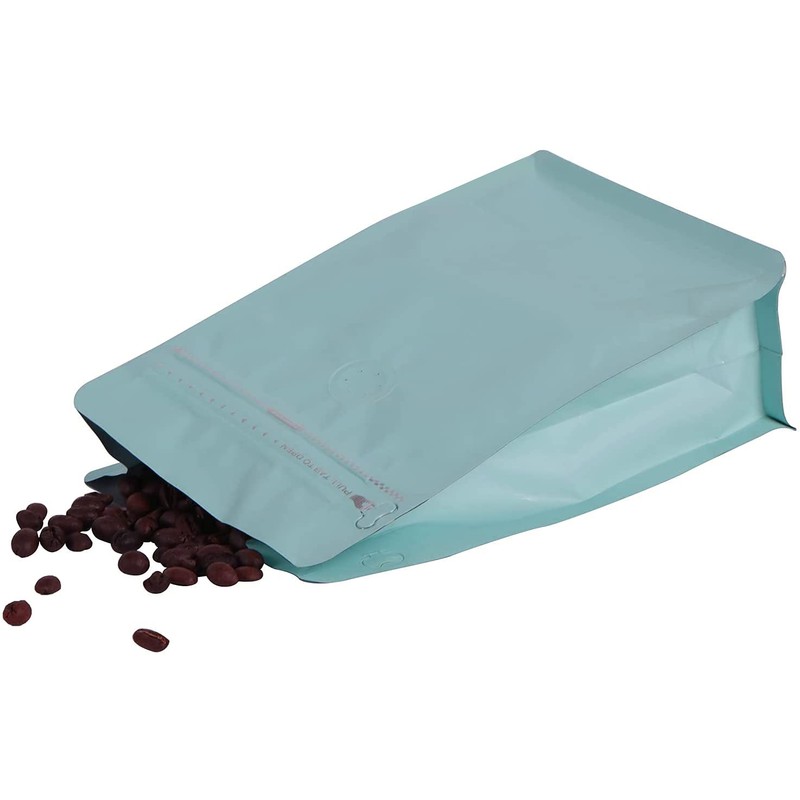 REMTAP Coffee Bags with Valve(50pcs,8oz) Blue High Barrier Aluminumed Foil