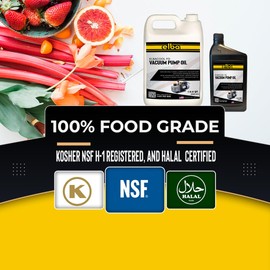 ELBACOOL, Food Grade, Vacuum Pump Oil, ISO VG 68, SAE 30,Synthetic, HYDROTREATED, Clear, Compatible Edwards, Welch, LEYBOLD, AGILENT. Automotive, Electrical and Mechanical Systems 1 GL Made in USA