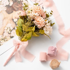 Chiffon Gift Ribbon 38 mm x 19.2 m Gift Ribbons Wide MORSUNBELA Chiffon Ribbon Fabric Ribbon Gift Ribbon