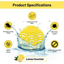 10-pack Lemon-Scented Urinal Screen Deodorizer Mats. Infused with lasting scents, these mats serve as effective odour fresheners. Perfect for use in bathrooms, restrooms, and offices.