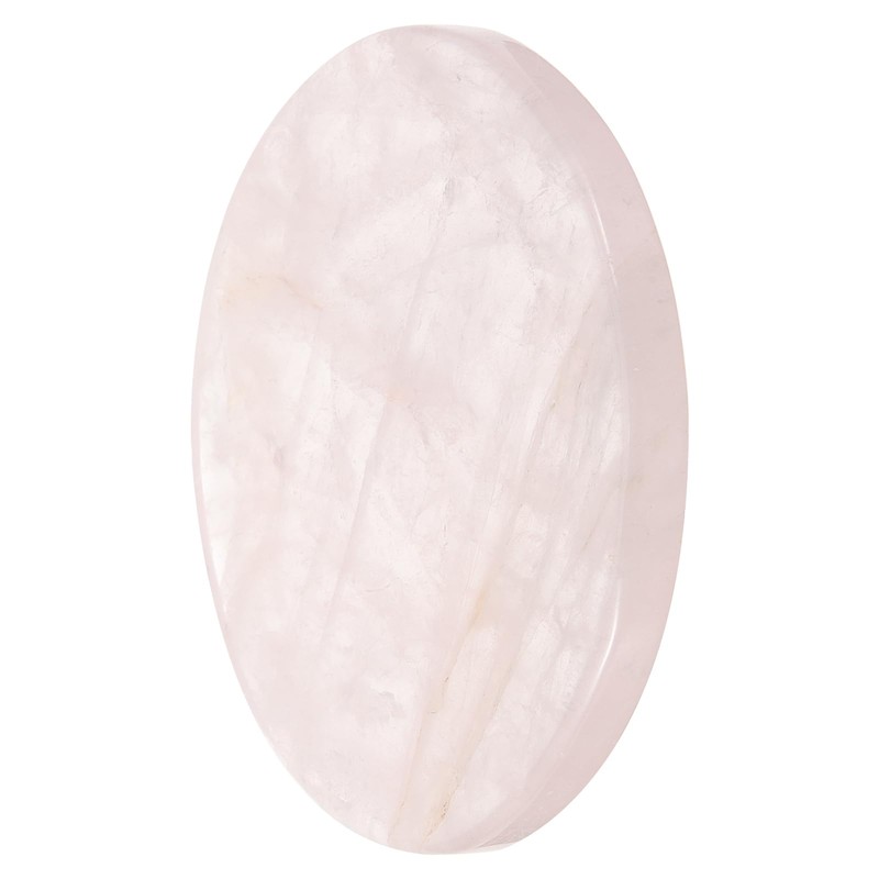 Rose Quartz Crystal Coasters, Round Gemstone Coaster for Drinks Pink