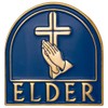 Church Elder Magnetic Back Lapel Pin with Cross Praying Hands