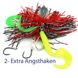 Njord Kalastus Norway Rubber Fish with Jig Head 12 cm 4 Pieces (40 g) Rubber Fish Cod with Double Twister Tail and 2 Anxiety Hooks 3D Eye Predator Fish Bait Set Norway Bait (40 g)