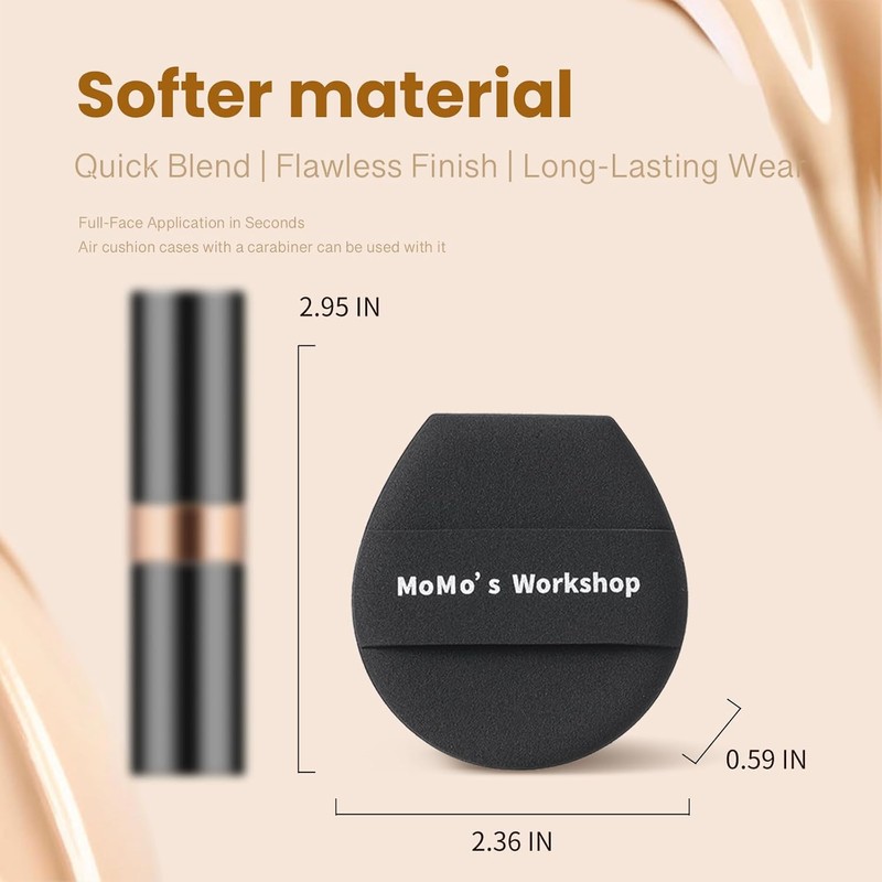 Momo's Workshop Makeup Sponge Puff, Large Beauty Puff for Quick