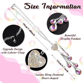 Frienda Bling Heart Car Charms Car Accessories for Women Christmas Crystal Rear View Mirror Hanging Charm Diamond Decoration Lucky Interior Ornament Pendant Gift for Valentine(7.5 Inch,AB Color)