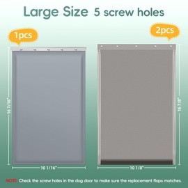 XEENRXU 3-Flap Large Dog Door Replacement Flaps with Screws and Screwdriver, Compatible with PetSafe Freedom Doggie Doors PAC11-11039, 10 1/8" X 16 7/8", Durable Pet Door Replacement Flap