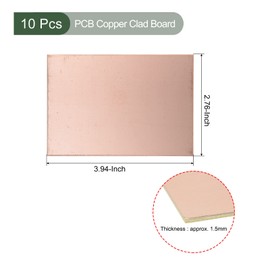 YOKIVE Pack of 10 PCB Copper Clad Board FR4 Double-Sided Blank Circuit Plates Great for Electronic Hobbies Etching Circuit Projects (100 mm x 70 mm x 1.5 mm)