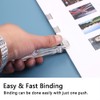 Transparent Black Push Stapler Paper Folder with 8 Reusable Clips,