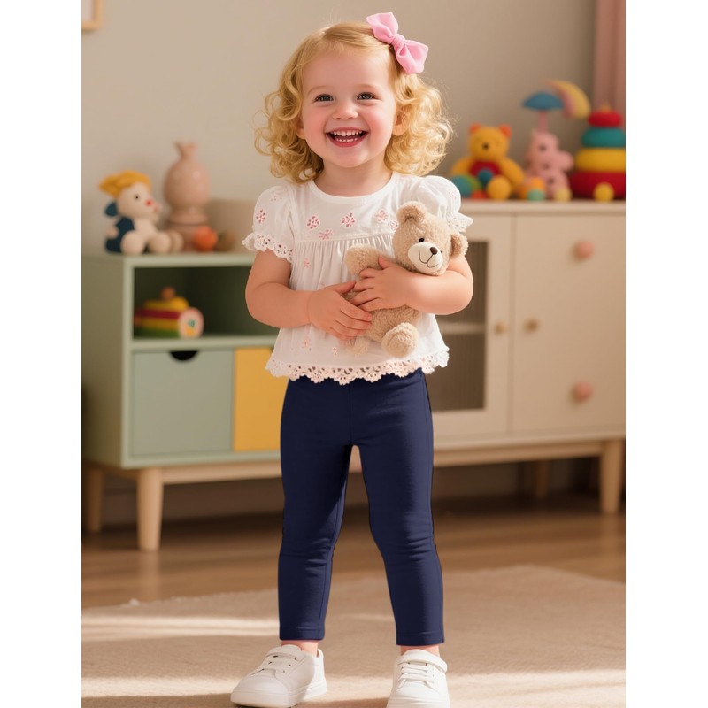 Witwot 5 Pack Toddler Leggings Baby Girl Cotton Pants Toddler