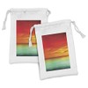 Lunarable Ocean Fabric Pouch Set of 2, Sunset Sea Holiday