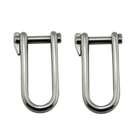 JT-HLM 2PCS Stainless steel M5/M6 D Ring Screw Shackles with Pins Heavy Duty Shackles Key Pin Shackle Wide D-Shackle For Marine Mounting, Camping, Sports Accessories ﻿ (6mm)
