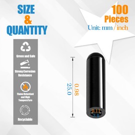 CQRobot Silicone End Caps 100pcs 1/8 Inch High Temp Protective Flexible Screw Thread Protectors Bolt Covers Screw Caps Kit for Metal Tube Rod，Powder Coating Painting，Hurricane Shutters，Black in 3mm