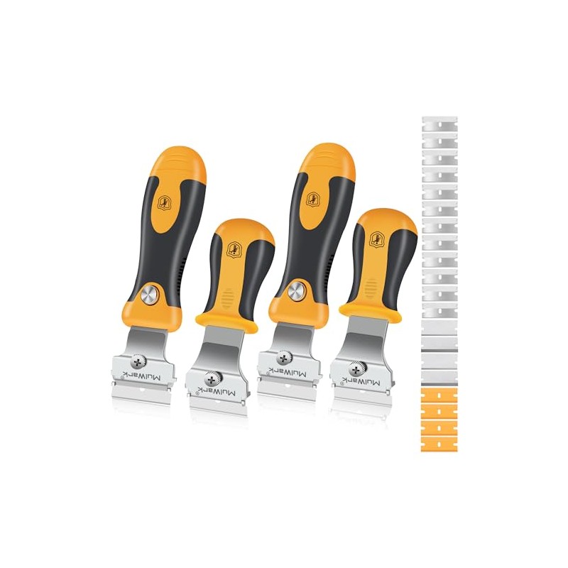 MulWark Razor Blade Scraper, 4 Handles Razor Scraper Set With