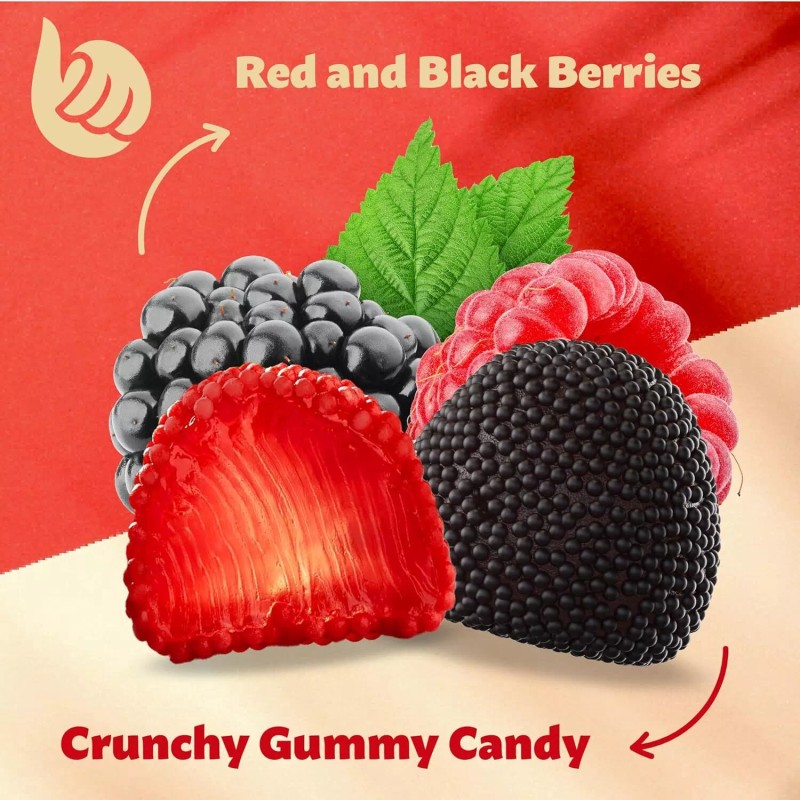 iLike! Red and Black Berries Gummy Candy, 1-Pound Bag