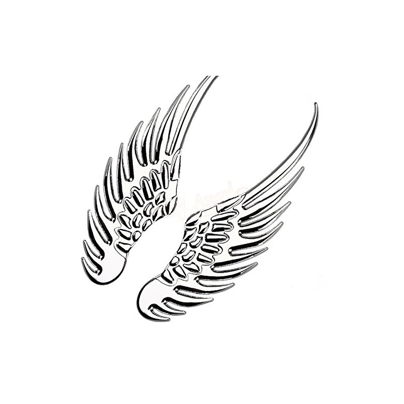 SKS Distribution® 3D Chrome Stainless Steel Wings Car Emblem Decal