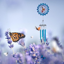 TUOKING - Campanas de viento para exteriores, diseño de mariposa 3D, campanillas de viento, decoración para colgar en el patio, regalo único para mamá, mujeres, amantes de las campanillas