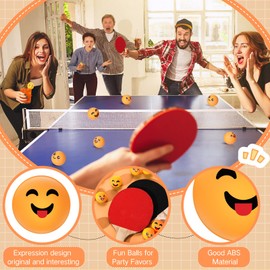 ShinyRelief 24 PCS Novelty Table Tennis Balls -Emotion Face Table Tennis 3 Special Emotion Cute Table Tennis Balls Accessories for All Golfers Christmas Birthday Gift Fun Table Tennis Gift