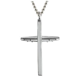 Shields of Strength Women's Stainless Steel Airplane Cross Necklace- Isaiah 40:31