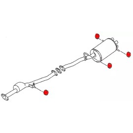 Kartboy XL Long Exhaust Hanger Black 12mm x1 for 08+ WRX STi  BRZ KB-011-12MMXL