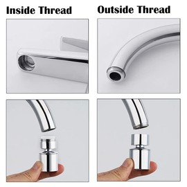 360 Swivel Tap Aerator Universal M24/M22 Water Saving Filter 2 Water Outlet Modes Anti-Splash Filter Faucet for Bathroom Sink with Nozzle Adapter