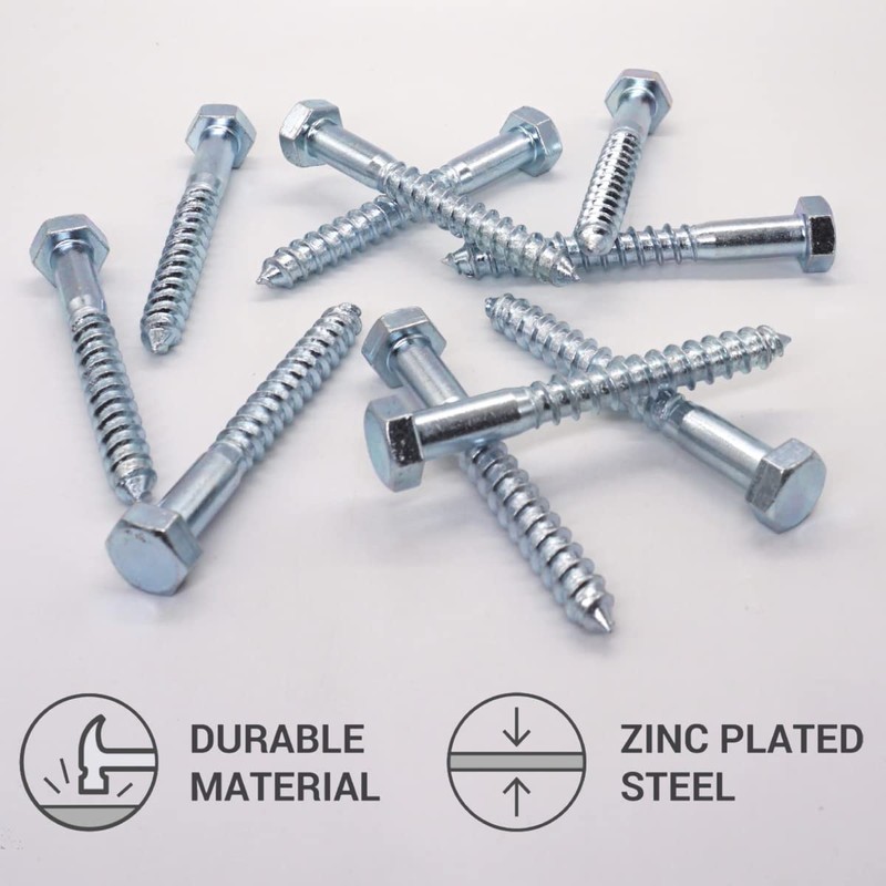 SKIR'CO Pack of 10 DIN 571 Galvanised Steel Hex Head