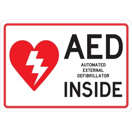 StickerTalk AED Inside Vinyl Sticker, 10 inches by 7 inches