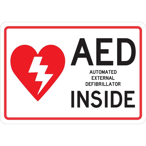StickerTalk AED Inside Vinyl Sticker, 10 inches by 7 inches