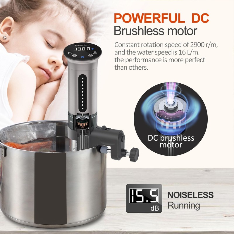 KitchenBoss Sous Vide Cooker Machine | 1100 Watts IPX7 Waterproof