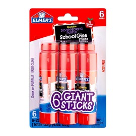 Elmer's Washable Disappearing Purple School Glue, 6 Giant Sticks (Pack of 1)
