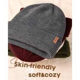 FURTALK Beanie Hats for Women Men Winter Hats Womens Knitted Slouchy Beanies Cuffed Skull Cap Warm Ski Hat
