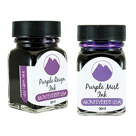 Monteverde 60ml Core Fountain Pen Ink Bottle (30ml Purple Reign Ink Bottle G309PR, 30ml Purple Mist Ink Bottle G309PM)