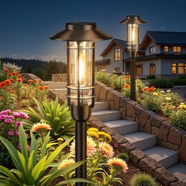 Ahaorigin 2 Pack Solar Pathway Light Outdoor, Upgraded Bright Solar Powered Garden Light Outside, Waterproof Outdoor Lighting for Landscape Lawn Patio Yard Path Driveway Walkway Decor, Warm White